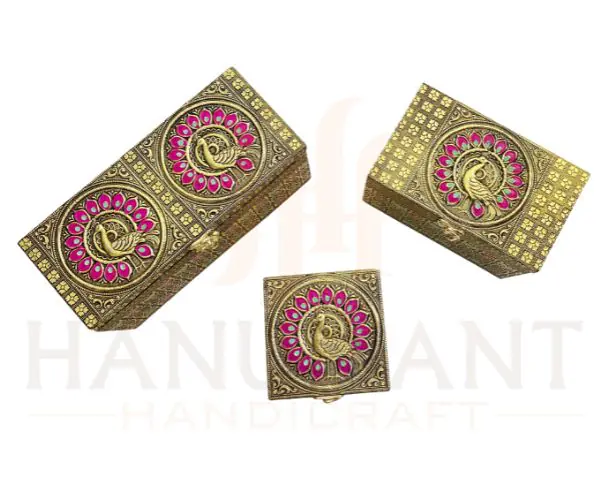 Meenakari Dry Fruit Box with Glass Jars – Designer Gift Box for Festive Use - Image 1