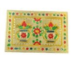 Gold Polish Pooja Chowki with Base | Bajot Patla for Mandir Decor - Image 2