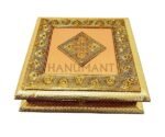 Gold Finish Dry Fruit Box – 4 Compartment Premium Decorative Gift Box 8X8 Inch