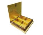 Gold Finish Dry Fruit Box – 4 Compartment Premium Decorative Gift Box 8X8 Inch - Image 2