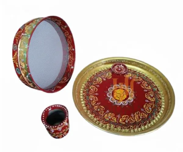 Karwa Chauth Pooja Thali Set 12 Inch - Image 2