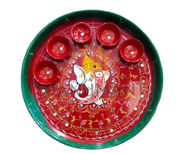 Ganesh Pooja Thali – Festive Ritual Plate | 12 Inch - Image 2