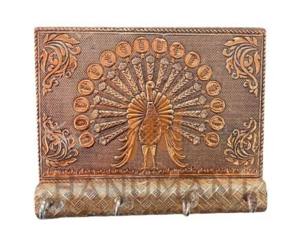 Meenkari Peacock Design 4 Hooks Key Holder