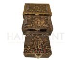 Antique Mina Rajwadi Jewellery Box with Velvet Interior - Image 4