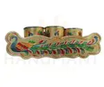 Peacock Design Glass Set with Serving Tray - Image 4