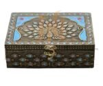 Peacock Design Decorative Jewelry Box – 4x4 Inch