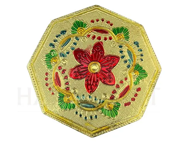 Pel Bush Bajot Golden | Pooja Chowki with Base – Traditional Mandir Stand - Image 2