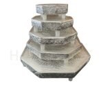 Pel Bush Bajot Silver | Pooja Chowki with Base – Traditional Mandir Stand - Image 2