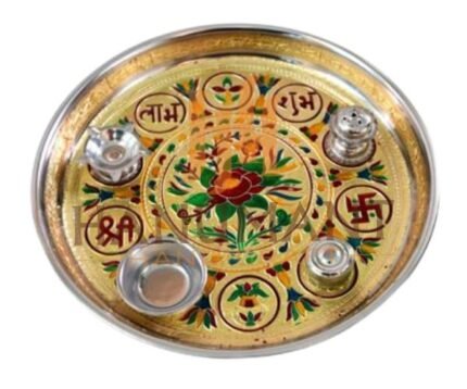 Pooja Thali – Decorative Religious Puja Plate | 12 Inch