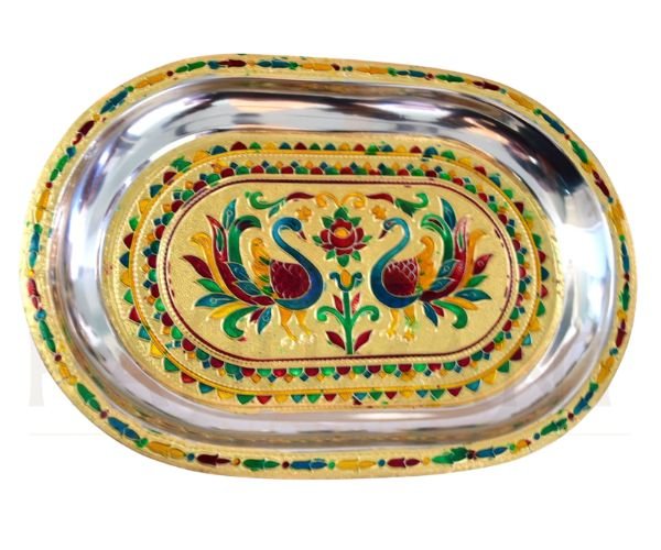 Serving Tray (2) Peacock Design Serving Tray - Image 1