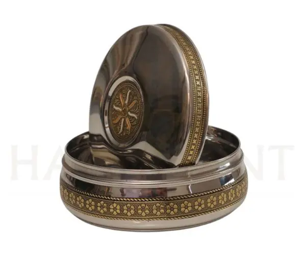 Luxury Stainless Steel Decorative Storage Box – Handcrafted Steel Container for Festival & Gifting - Set of 4 - Image 4
