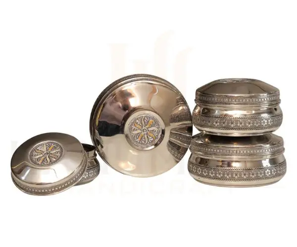 Luxury Stainless Steel Decorative Storage Box – Handcrafted Steel Container for Festival & Gifting - Set of 4 - Image 2