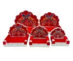 Red Velvet God Singhasan for Pooja | Decorative Handcrafted Singhasan - Image 3