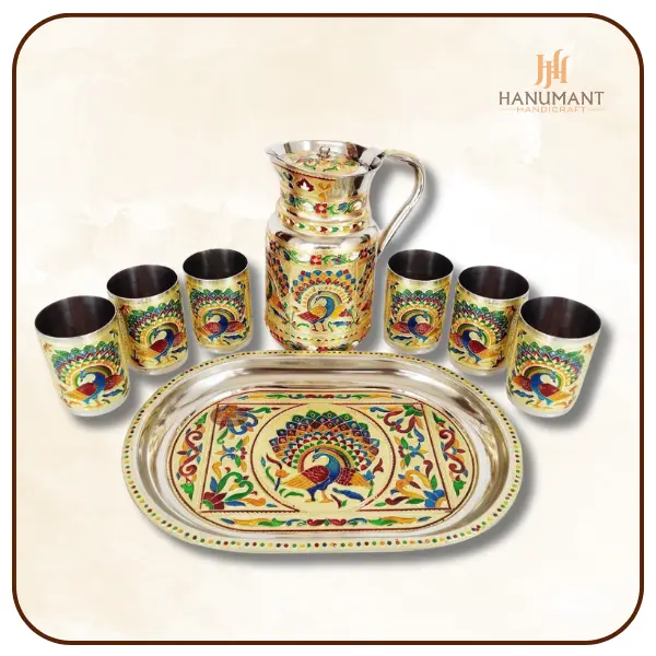 Serving Trays & Glass Set