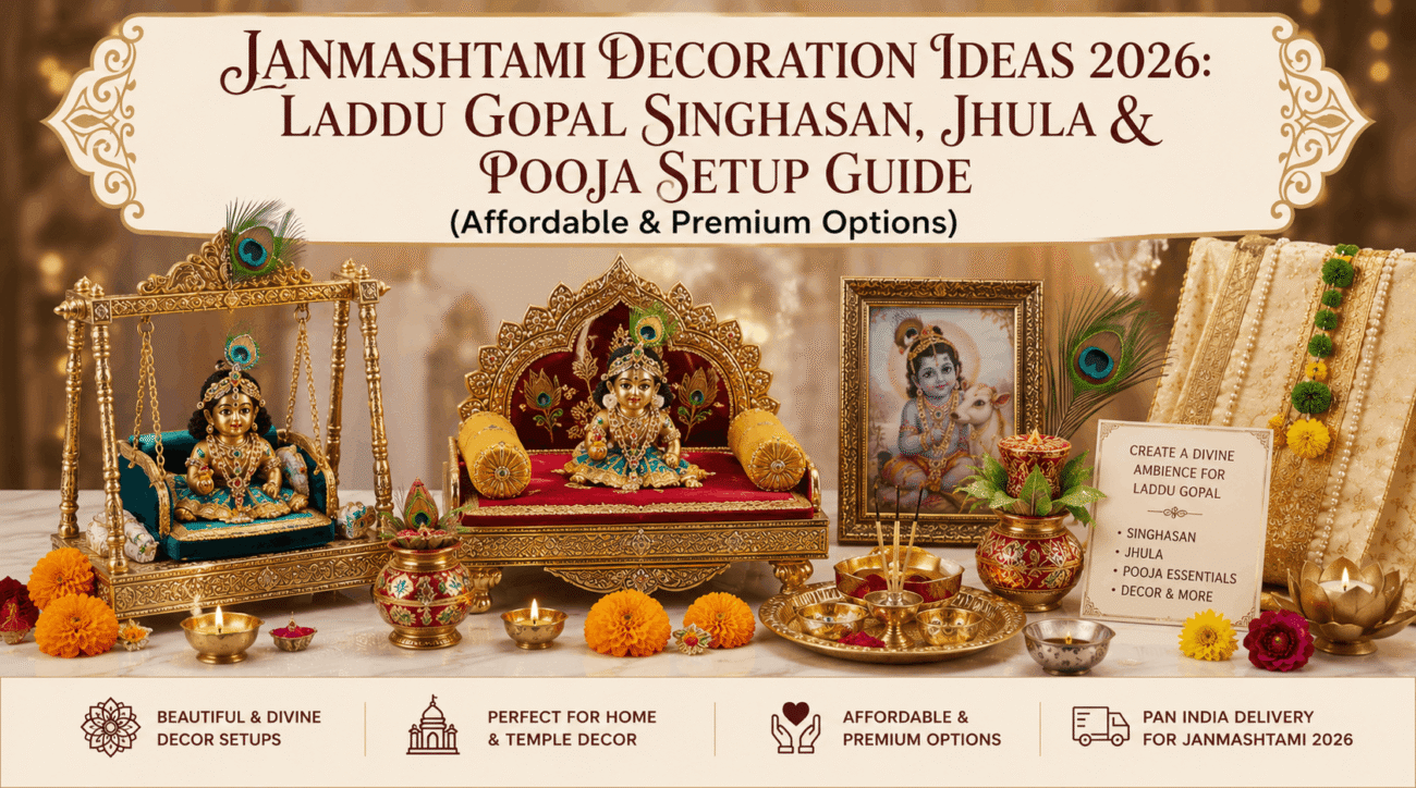 Janmashtami Decoration Ideas 2026: Laddu Gopal Singhasan, Jhula & Pooja Setup Guide
