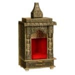 German Oxidized Handcrafted Home Mandir | Premium Pooja Temple for Home & Office | Antique German Silver Finish Mandir (6 x 8 x 16 Inch) - Image 2