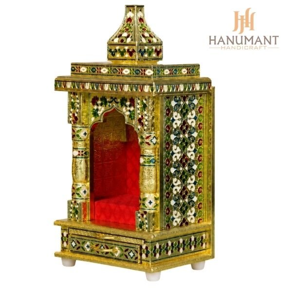Gold Meenakari Handcrafted Home Mandir Gold Meenakari Handcrafted Home Mandir