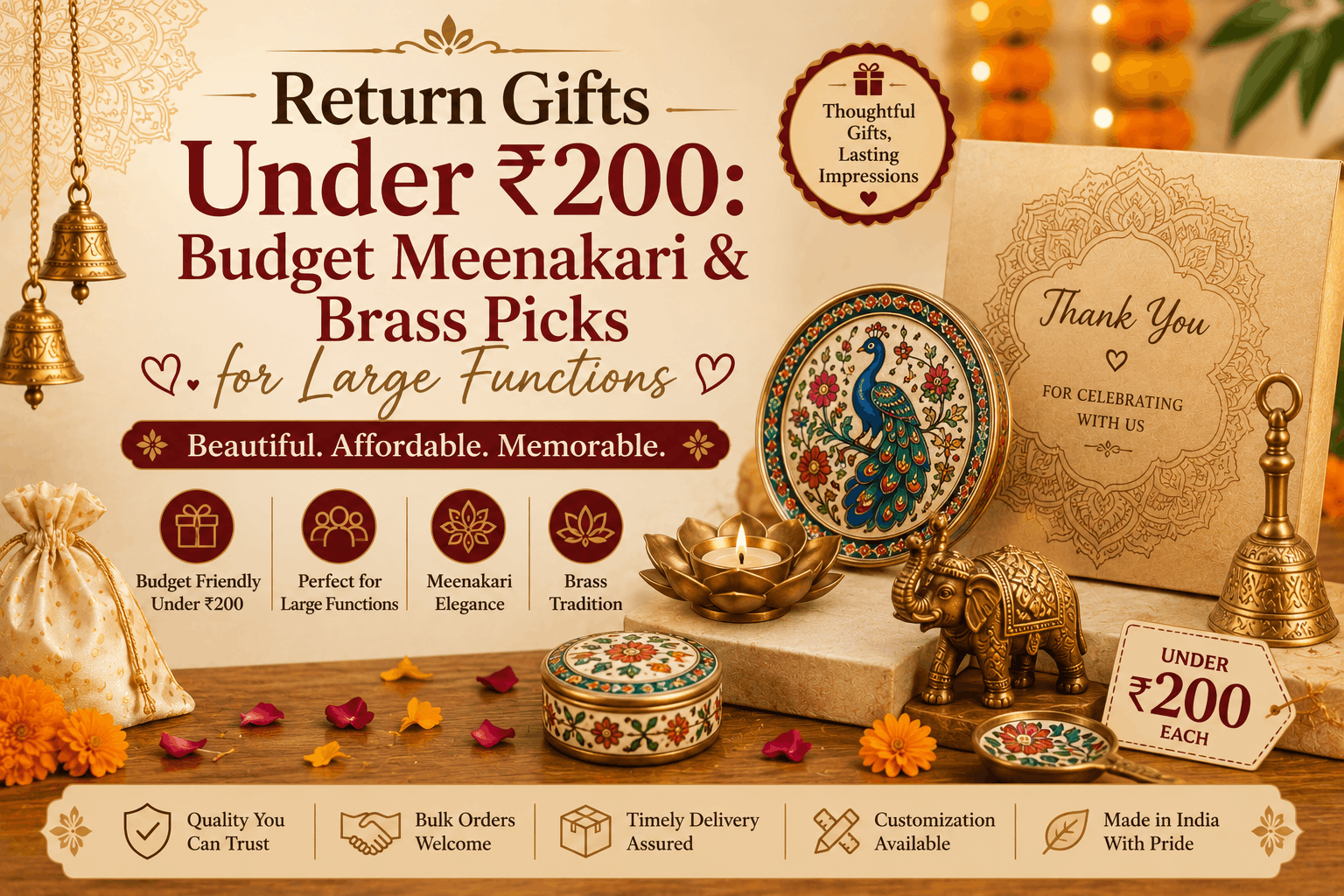 Return Gifts Under ₹200: Budget Meenakari & Brass Picks for Large Functions